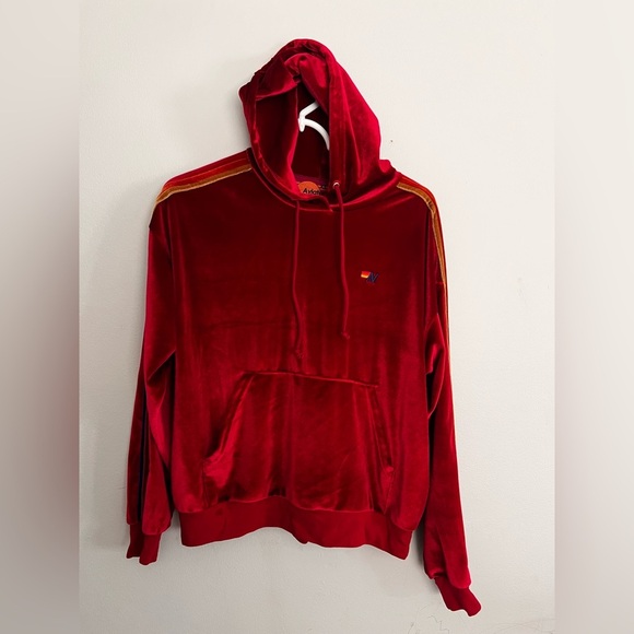Aviator Nation Classic Velvet Relaxed Pullover Hoodie Size XS - Picture 3 of 6